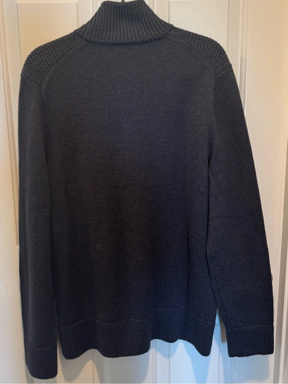 Mens Banana Republic Dark Gray Full-Zip Shawl Collar Sweater Size L